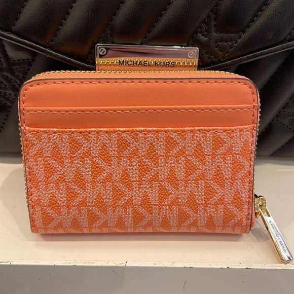 Michael Kors Jet Set Travel Medium Zip Around Card Case Sherbert Multi - Picture 16 of 16